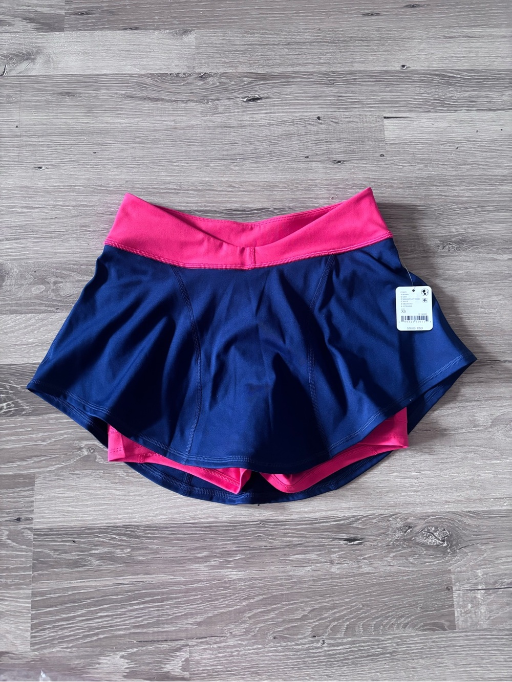 FP Movement by Free People Navy Skort with Bright Pink Waistband